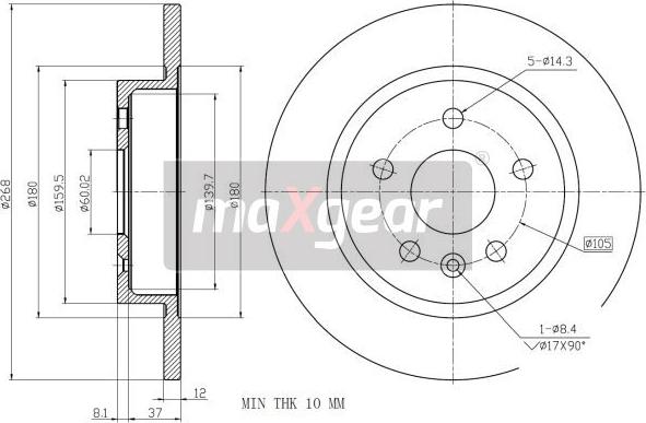 Maxgear 19-2333MAX - Bremžu diski www.autospares.lv