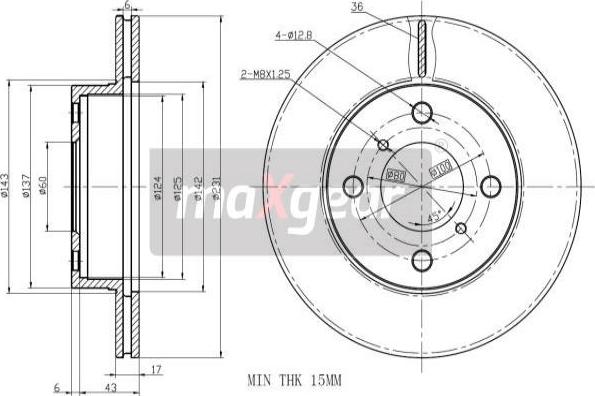 Maxgear 19-2327 - Bremžu diski www.autospares.lv