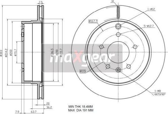 Maxgear 19-2370 - Bremžu diski www.autospares.lv