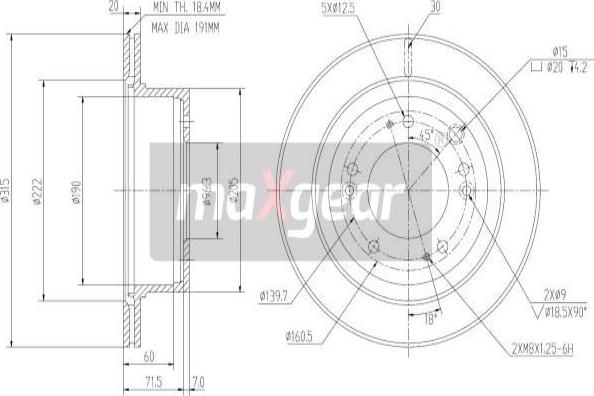 Maxgear 19-2372 - Bremžu diski www.autospares.lv