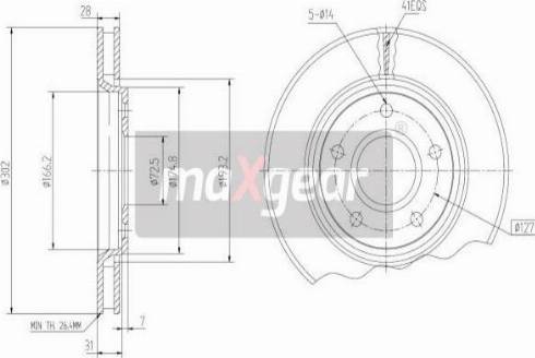 Maxgear 19-2274MAX - Bremžu diski www.autospares.lv