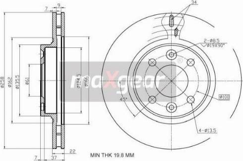 Maxgear 19-2729MAX - Bremžu diski www.autospares.lv