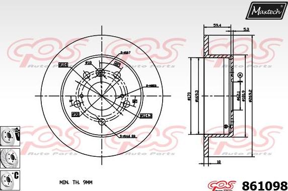 Maxtech 72934002 - Piston, brake caliper www.autospares.lv