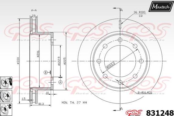 Maxtech 827022 - Bremžu diski autospares.lv