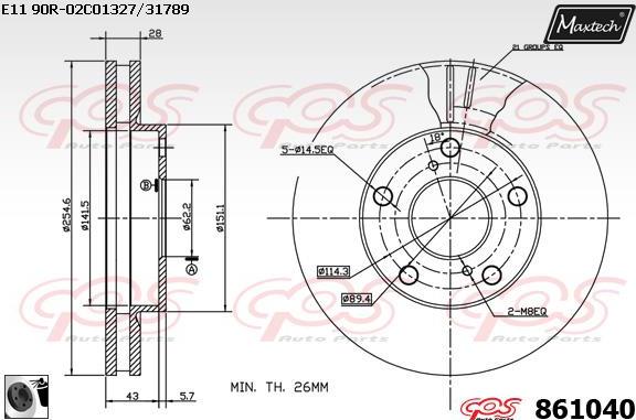 Maxtech 6258004 - Bremžu suports autospares.lv