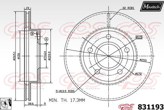 Maxtech 6271002 - Bremžu suports autospares.lv