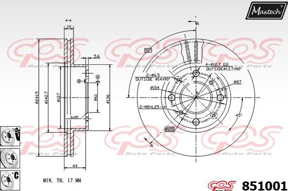 Maxtech 70200105 - Remkomplekts, Bremžu suports autospares.lv