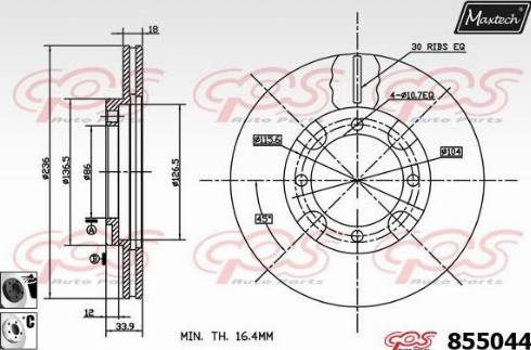 Maxtech 855044.6060 - Bremžu diski www.autospares.lv