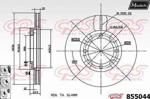 Maxtech 855044.6980 - Bremžu diski www.autospares.lv