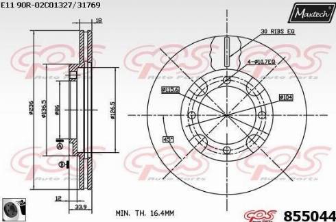 Maxtech 855044.0060 - Bremžu diski www.autospares.lv