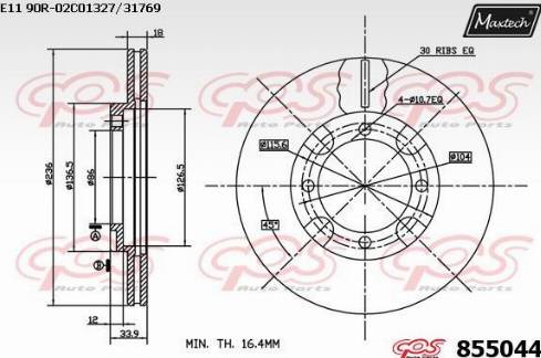 Maxtech 855044.0000 - Bremžu diski www.autospares.lv