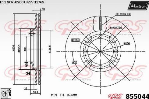 Maxtech 855044.0080 - Bremžu diski www.autospares.lv