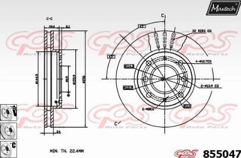 Maxtech 855047.6880 - Тормозной диск www.autospares.lv