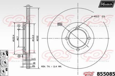 Maxtech 855085.6880 - Bremžu diski autospares.lv