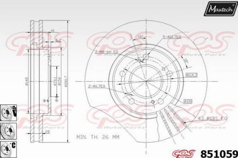 Maxtech 851059.6880 - Bremžu diski www.autospares.lv