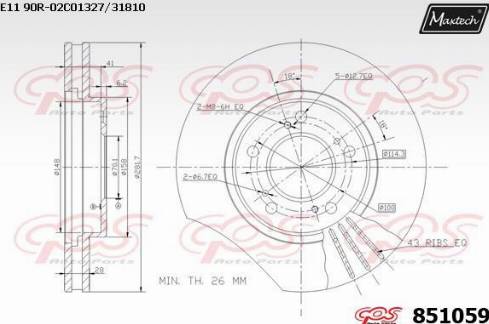 Maxtech 851059.0000 - Bremžu diski www.autospares.lv