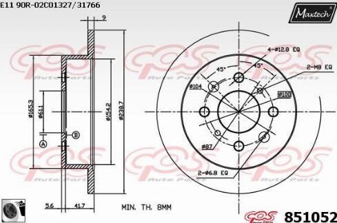 Maxtech 851052.0060 - Bremžu diski www.autospares.lv