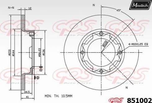 Maxtech 851002.0000 - Bremžu diski www.autospares.lv