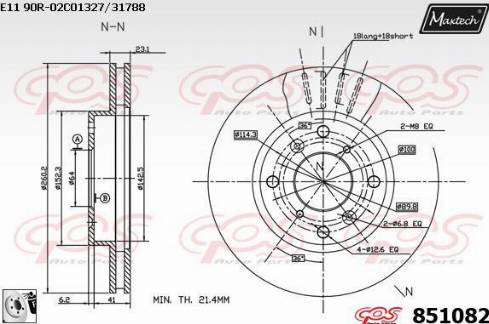 Maxtech 851082.0080 - Bremžu diski www.autospares.lv