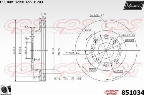 Maxtech 851034.0060 - Bremžu diski autospares.lv