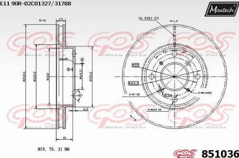 Maxtech 851036.0000 - Bremžu diski www.autospares.lv