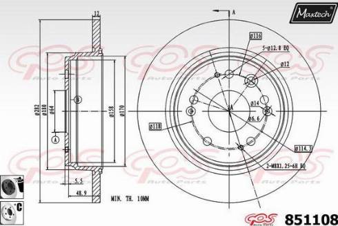 Maxtech 851108.6060 - Bremžu diski autospares.lv