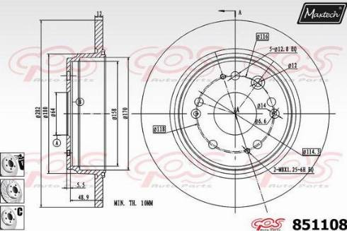 Maxtech 851108.6880 - Bremžu diski autospares.lv