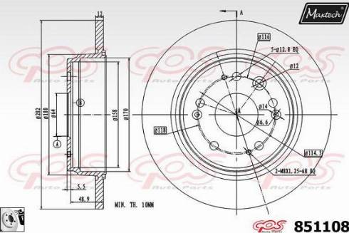 Maxtech 851108.0080 - Bremžu diski autospares.lv