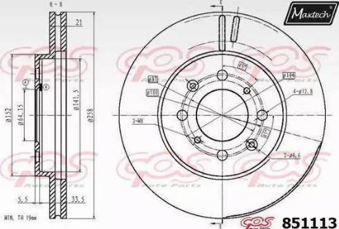 Maxtech 851113.6880 - Bremžu diski www.autospares.lv