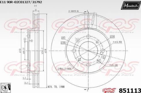 Maxtech 851113.0080 - Bremžu diski www.autospares.lv