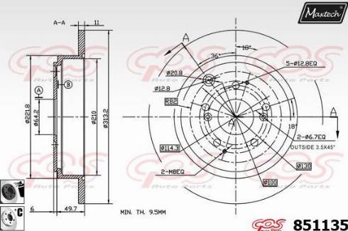 Maxtech 851135.6060 - Bremžu diski www.autospares.lv