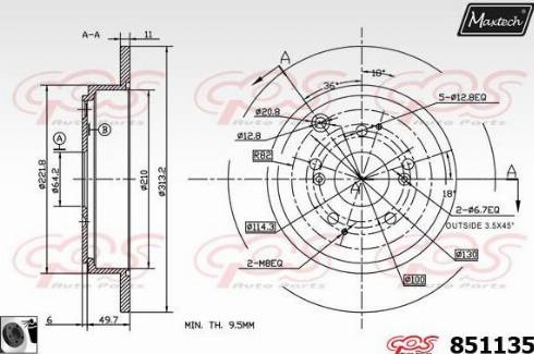 Maxtech 851135.0060 - Bremžu diski www.autospares.lv