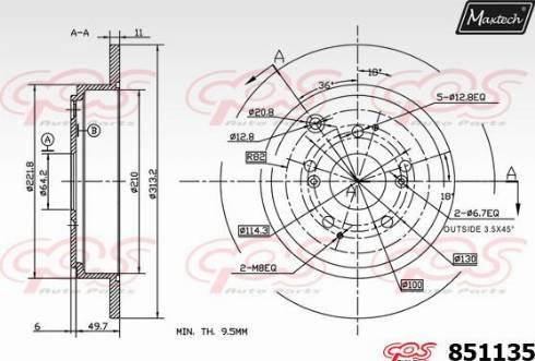 Maxtech 851135.0000 - Bremžu diski www.autospares.lv