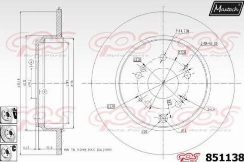 Maxtech 851138.6880 - Bremžu diski www.autospares.lv