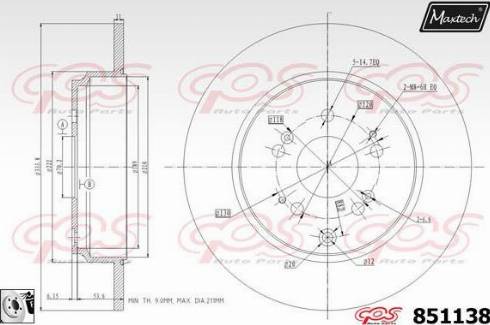 Maxtech 851138.0080 - Bremžu diski www.autospares.lv