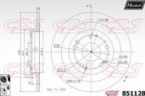 Maxtech 851128.6060 - Bremžu diski www.autospares.lv