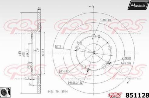 Maxtech 851128.0060 - Bremžu diski www.autospares.lv