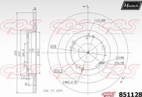 Maxtech 851128.0000 - Bremžu diski www.autospares.lv