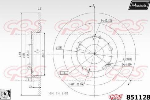 Maxtech 851128.0080 - Bremžu diski www.autospares.lv