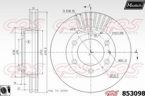 Maxtech 853098.0060 - Bremžu diski autospares.lv