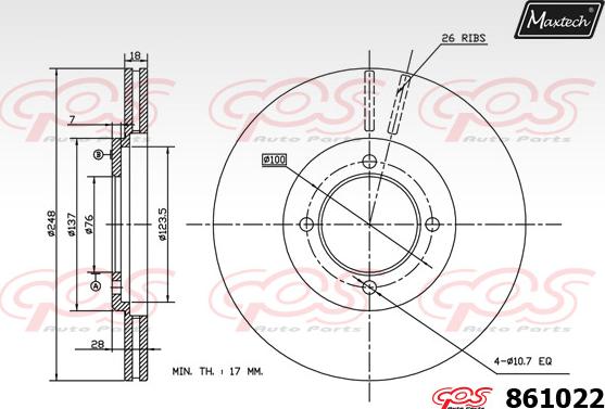 Maxtech 853008 - Bremžu diski autospares.lv