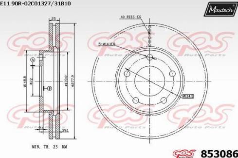 Maxtech 853086.0000 - Bremžu diski www.autospares.lv