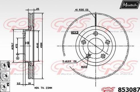 Maxtech 853087.6980 - Bremžu diski www.autospares.lv