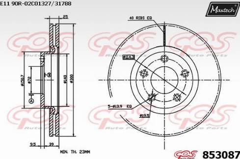 Maxtech 853087.0000 - Bremžu diski www.autospares.lv