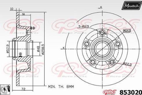 Maxtech 853020.0080 - Bremžu diski www.autospares.lv