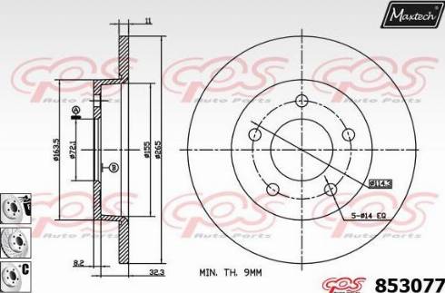 Maxtech 853077.6880 - Brake Disc www.autospares.lv