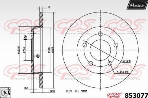 Maxtech 853077.0080 - Brake Disc www.autospares.lv