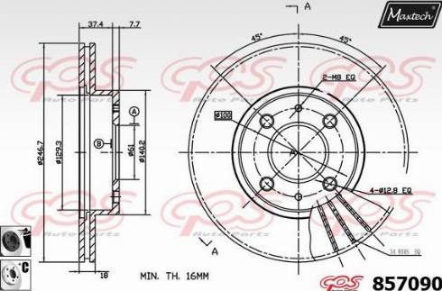 Maxtech 857090.6060 - Bremžu diski www.autospares.lv