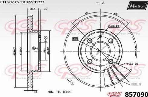 Maxtech 857090.0000 - Bremžu diski www.autospares.lv