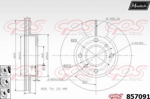 Maxtech 857091.6880 - Bremžu diski www.autospares.lv